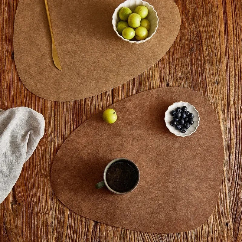 Cowhide Leather Table Placemat & Coaster