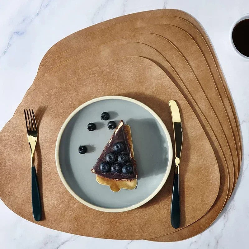 Cowhide Leather Table Placemat & Coaster