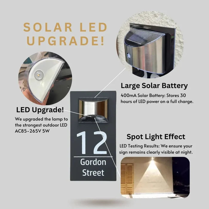 Personalized LED Solar Address Number Engraved