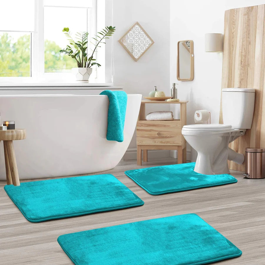Velvet Comfort Memory Foam Bath Mat Set