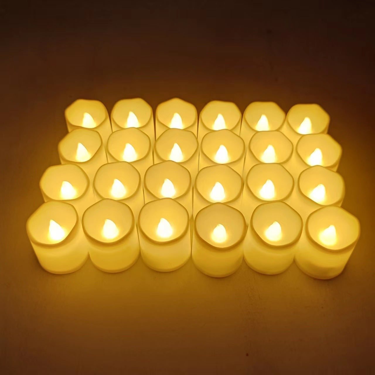 Set of 6 Short Wax Flameless Flickering LED Candles