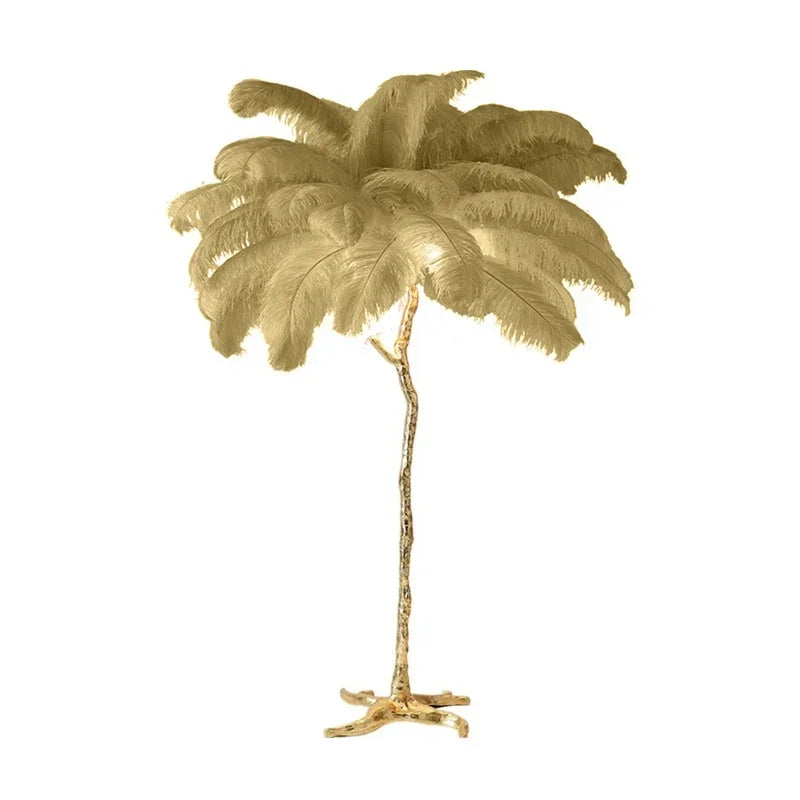 Feathra - Luxury Ostrich Feather Floor Lamp for Living Room or Bedroom Decor