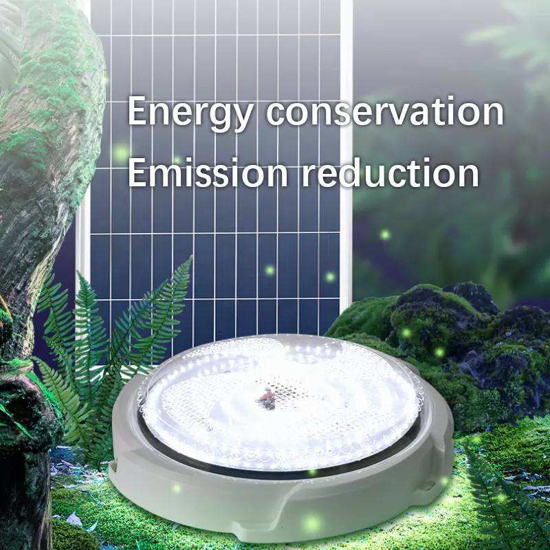 Solar LED ceiling light for indoors and outdoors with remote control
