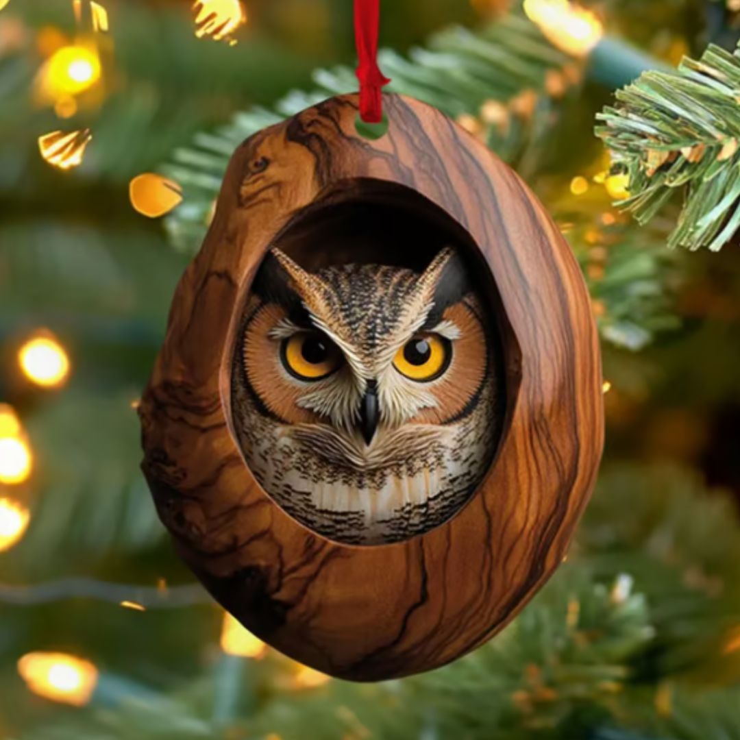 Solid Wood Animal Christmas Ornaments