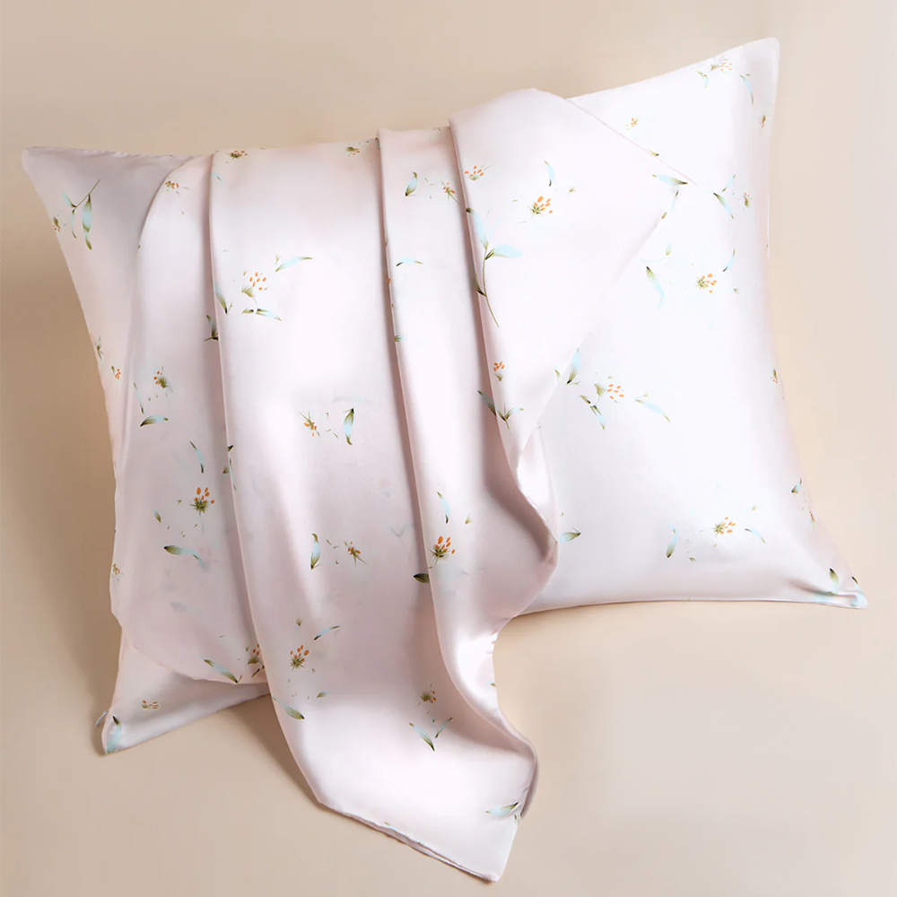 Luxurious 19 Momme Mulberry Silk Pillowcase – Flower Print