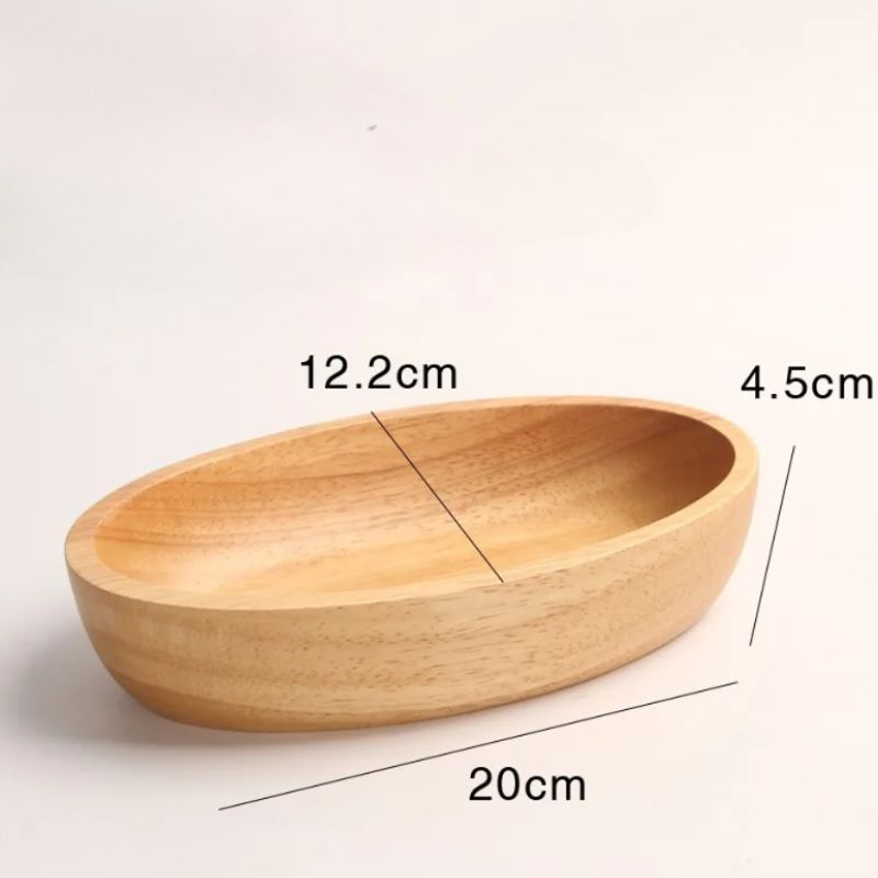 Acacia Wood Boat-Shaped Bowl