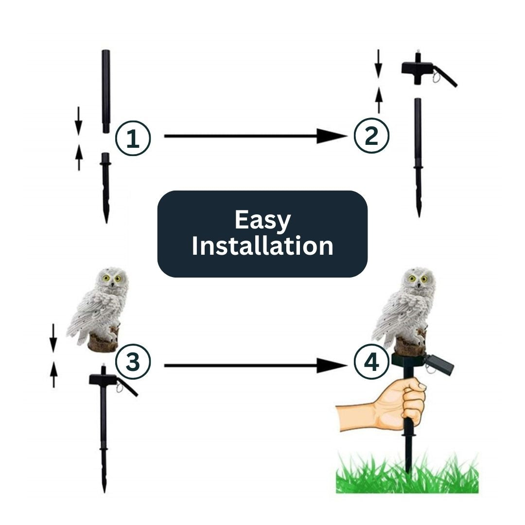 Owlglow - Solar-powered LED garden lamp