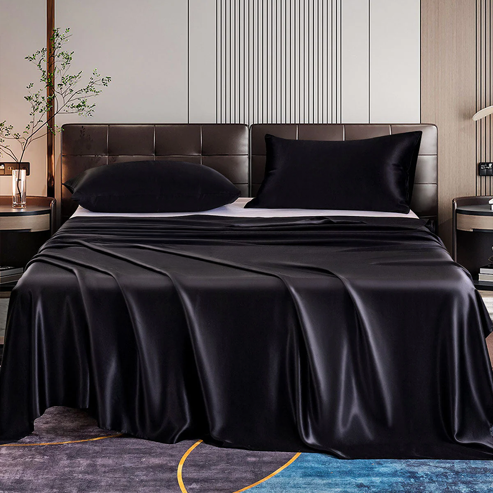 22 Momme Silk Luxury Bedding Set – Flat Sheet & 2 Pillowcases