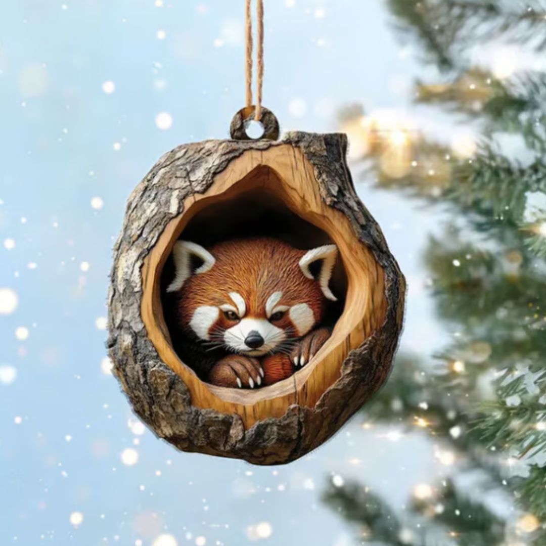 Solid Wood Animal Christmas Ornaments