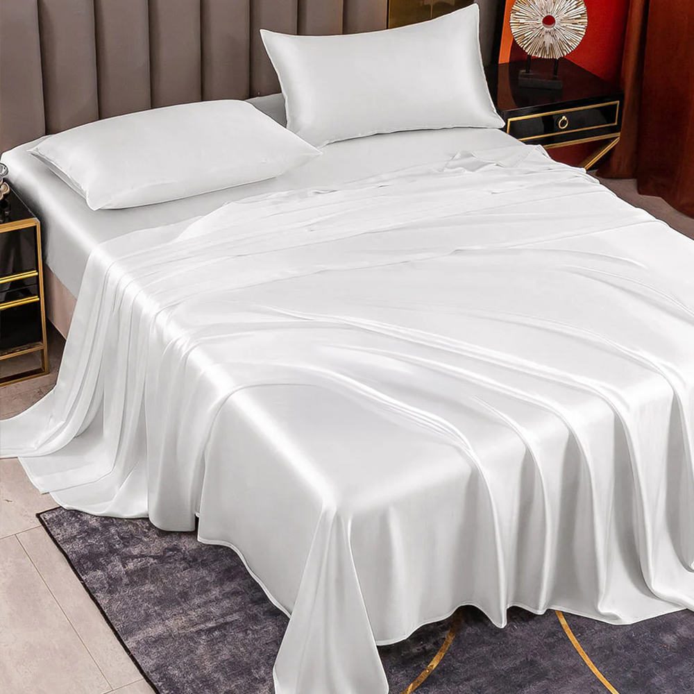 19Momme Mulberry Silk Seamless 4 Piece Bedding Set