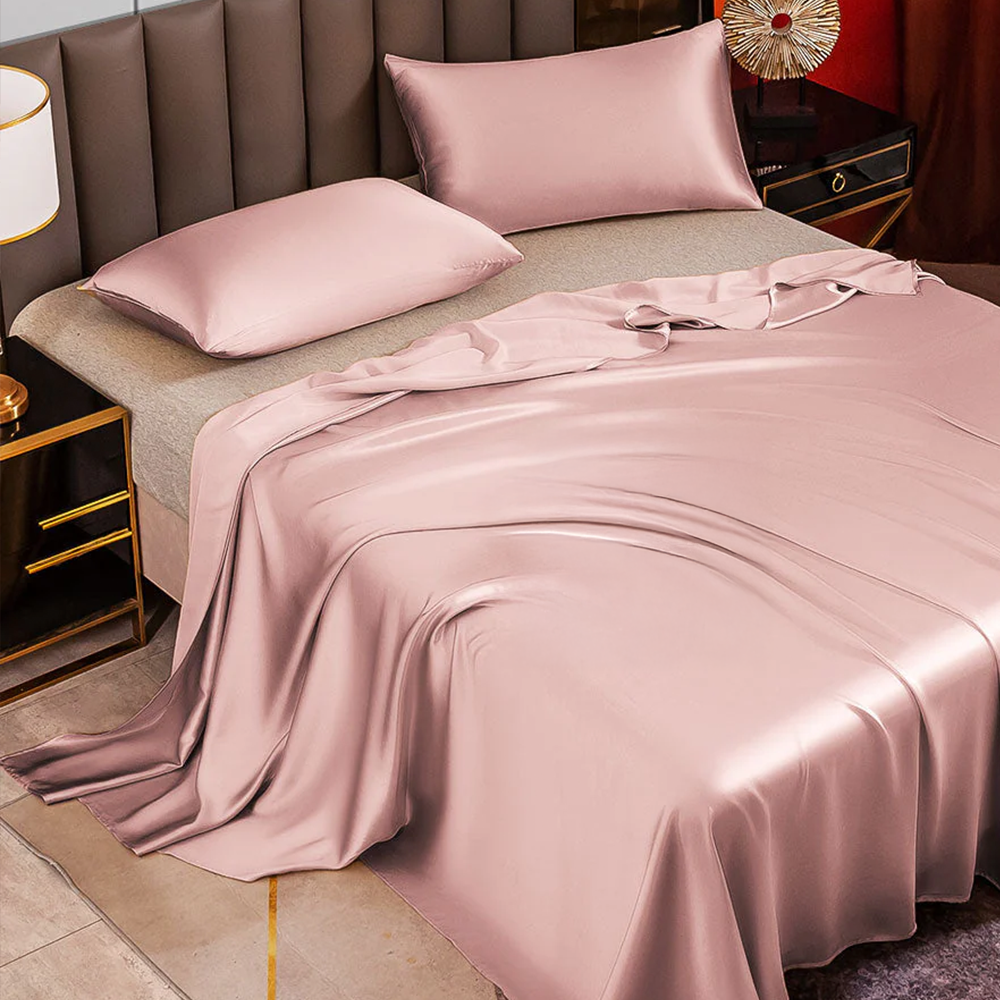 22 Momme Silk Luxury Bedding Set – Flat Sheet & 2 Pillowcases