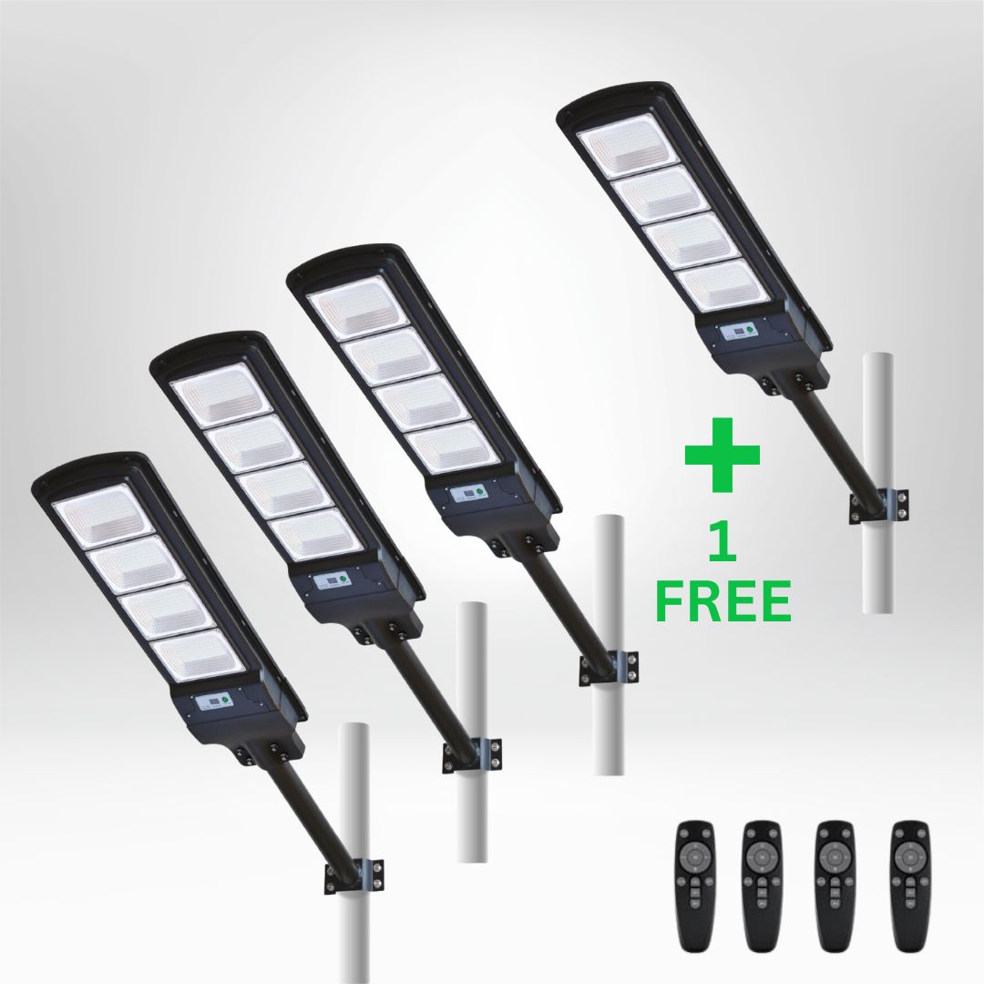 IlluminateSolarMega™ - 3 Lights + 1 Free 450W/6500 Lumens Ultra-Bright Solar Street Lights