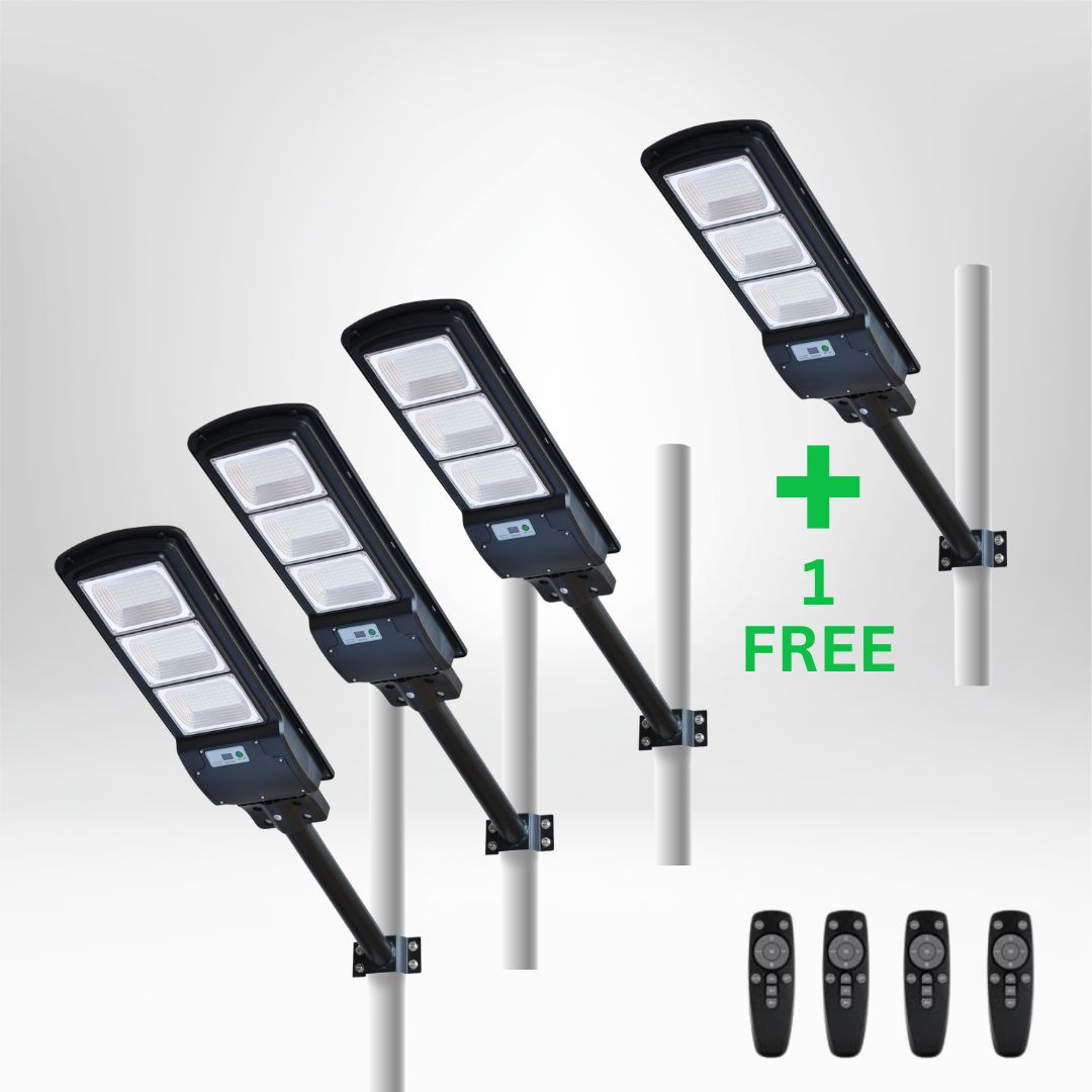 IlluminateSolarMega™ - 3 Lights + 1 Free 375W/6500 Lumens Ultra-Bright Solar Street Lights