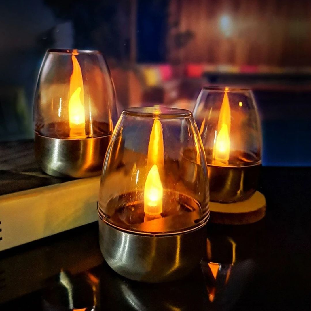 Solar Waterproof LED Glass Candles