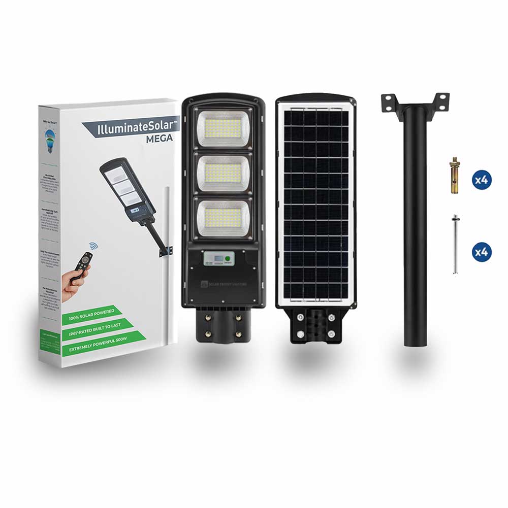 IlluminateSolarMega™- The Ultimate 375W/6500 Lumens Ultra-Bright Solar Street Light