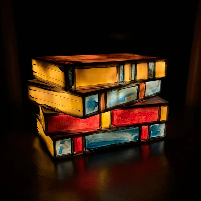 Stained Glass Book Lamp