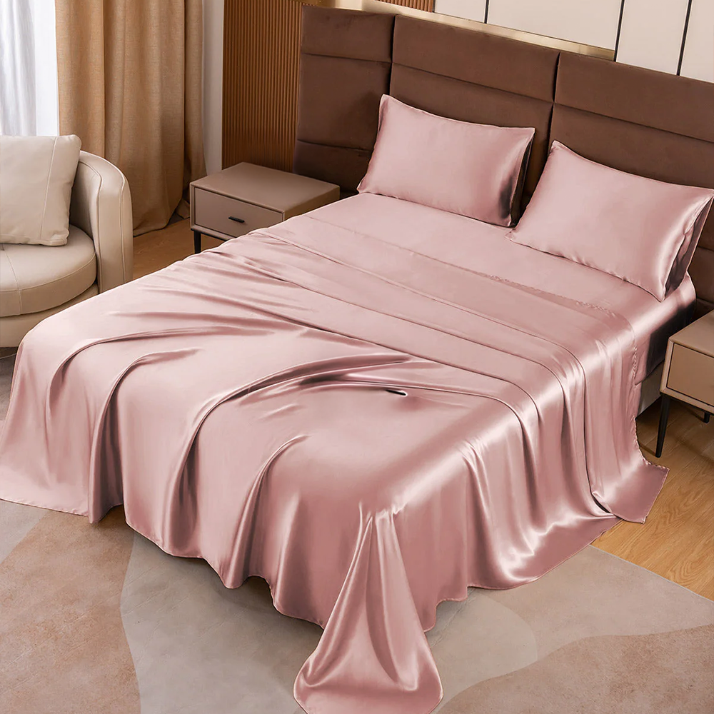 19Momme Mulberry Silk Seamless 4 Piece Bedding Set