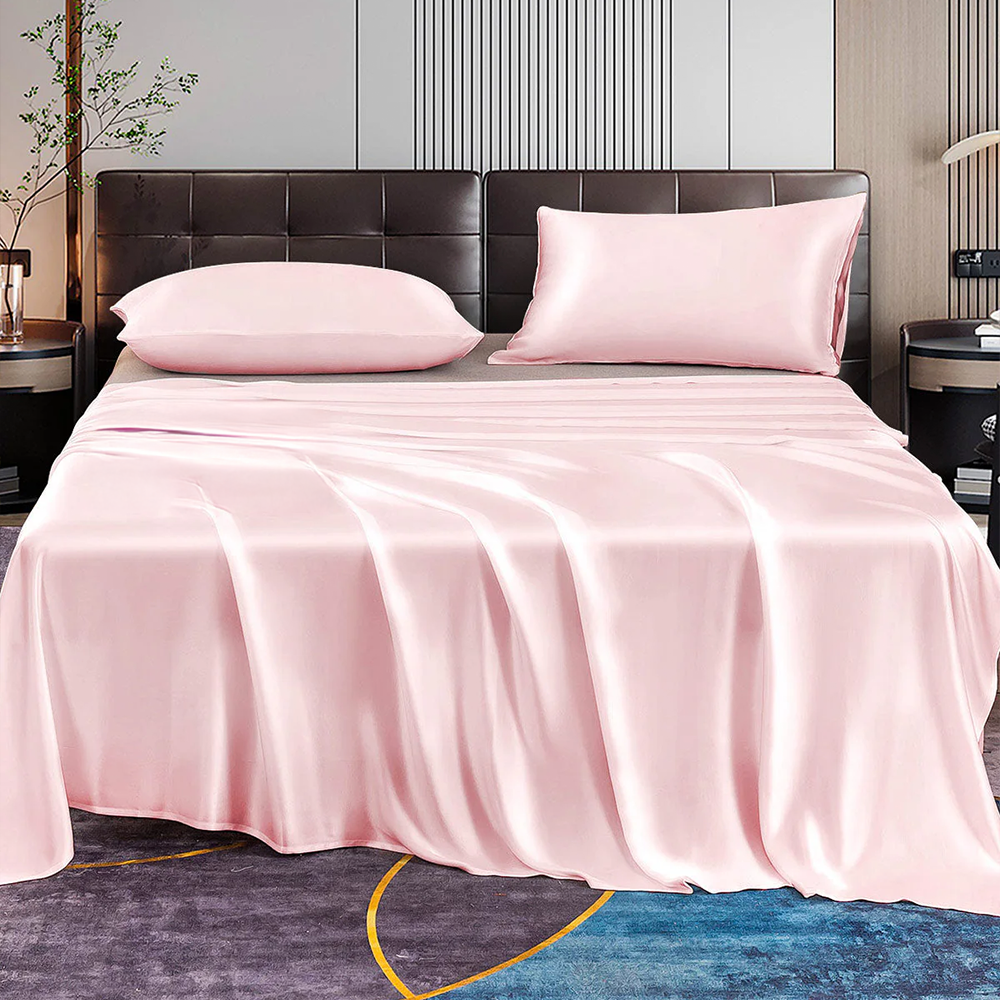 22 Momme Silk Luxury Bedding Set – Flat Sheet & 2 Pillowcases