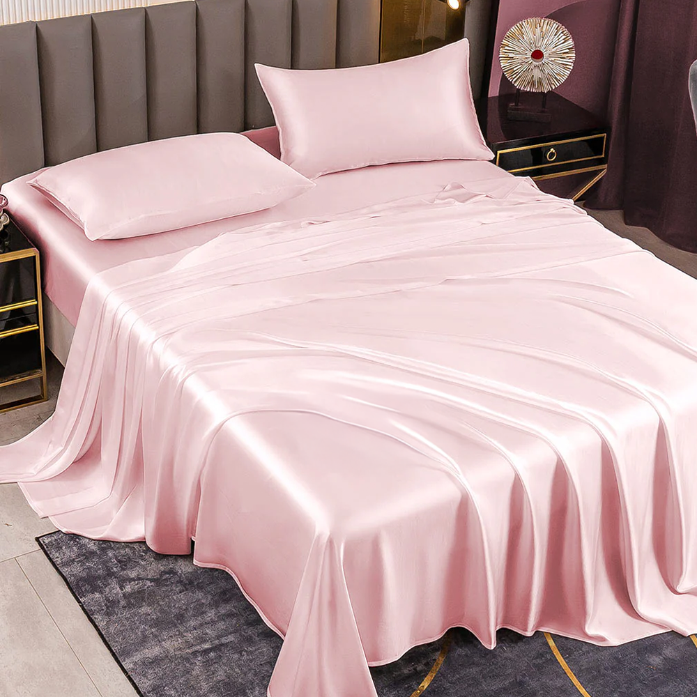 19Momme Mulberry Silk Seamless 4 Piece Bedding Set