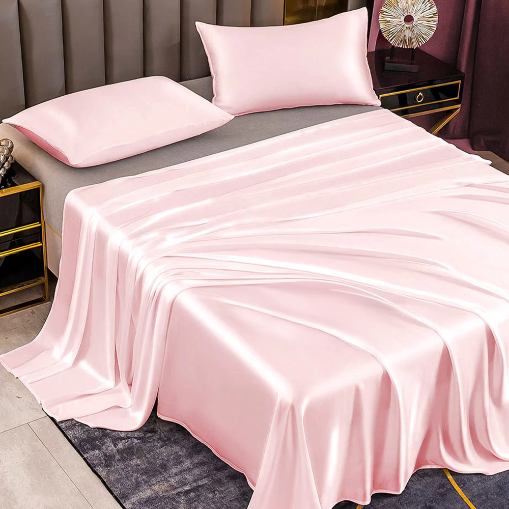 22 Momme Silk Luxury Bedding Set – Flat Sheet & 2 Pillowcases