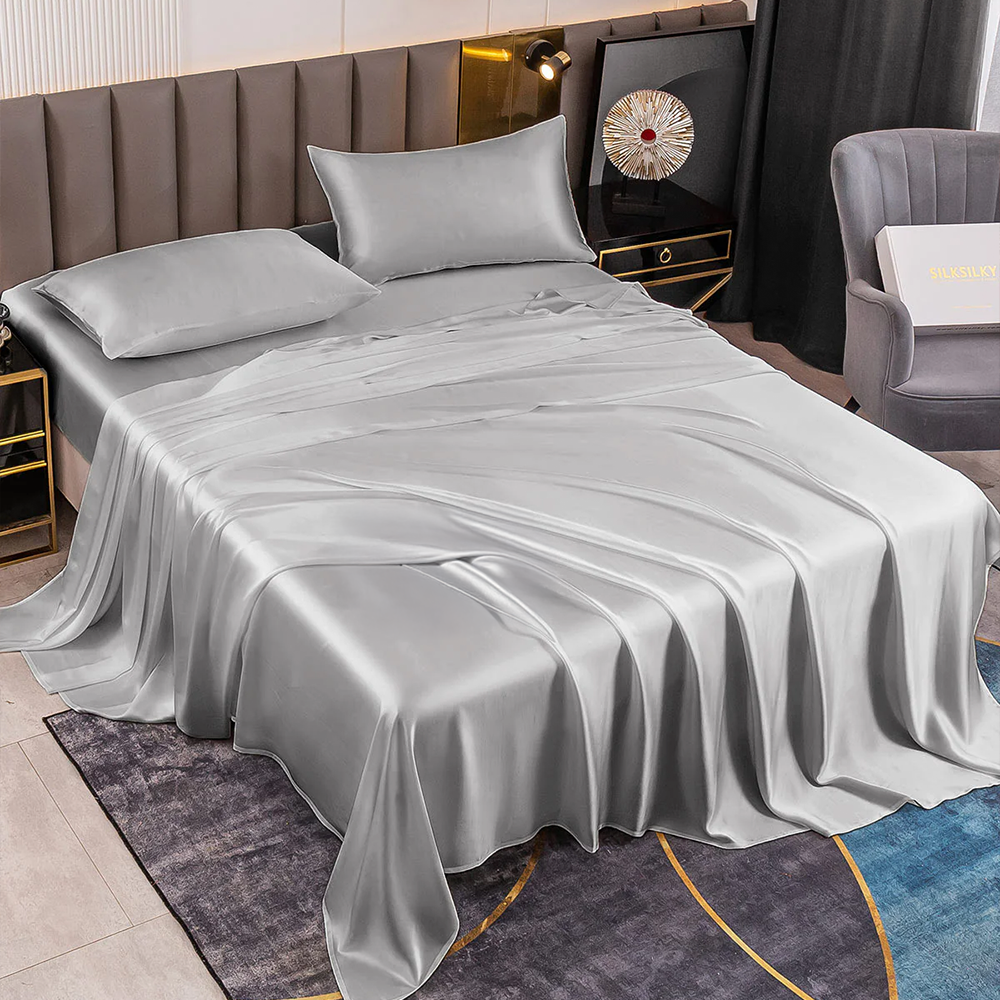 19Momme Mulberry Silk Seamless 4 Piece Bedding Set