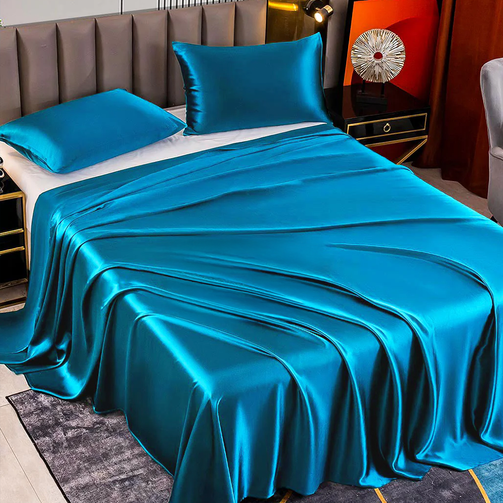 22 Momme Silk Luxury Bedding Set – Flat Sheet & 2 Pillowcases