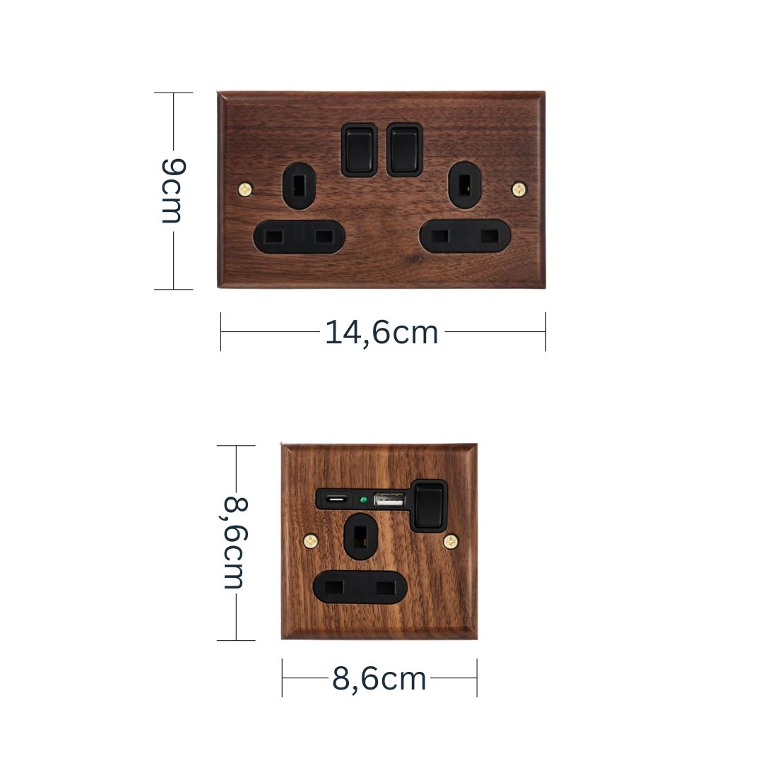 Vintage Wooden Wall Outlet