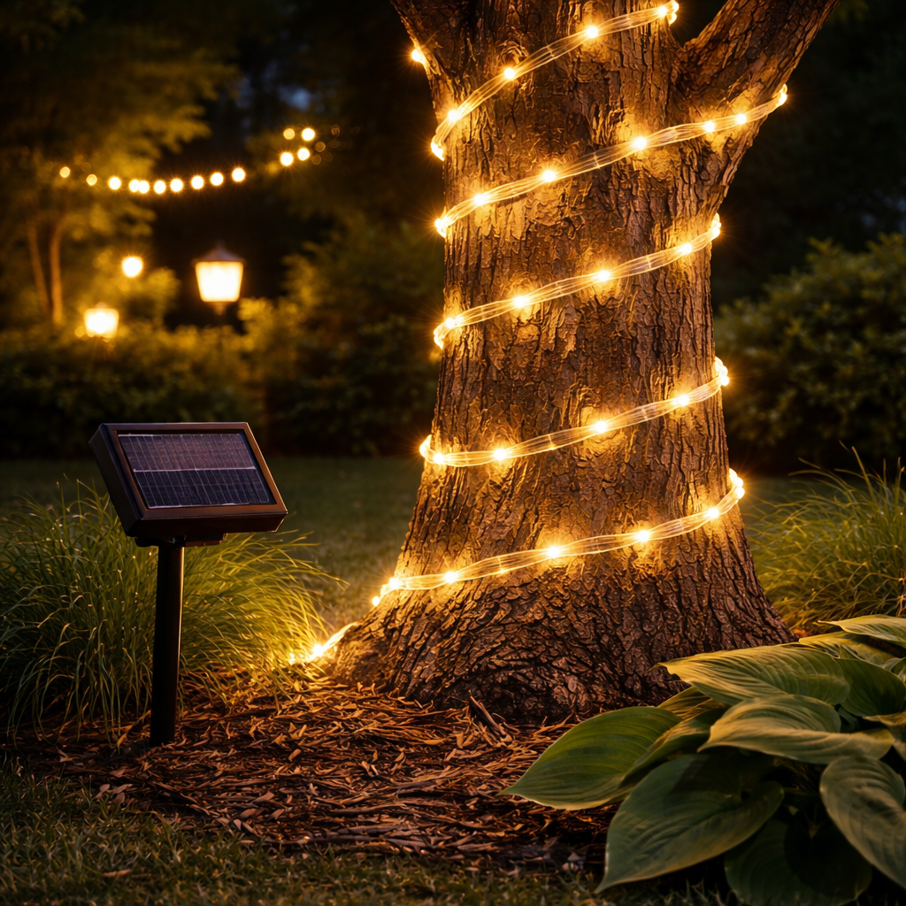 SolarTwine Rope Fairy Lights – Solar-Powered Tube Lights for Garden & Christmas Decor
