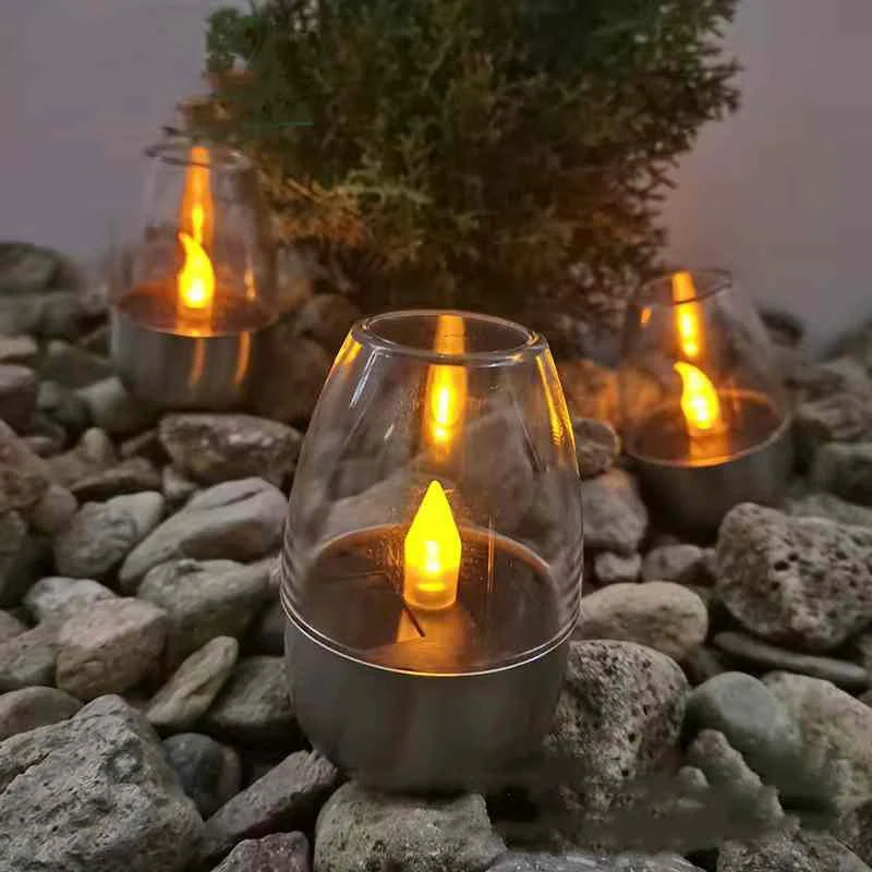 Solar Waterproof LED Glass Candles