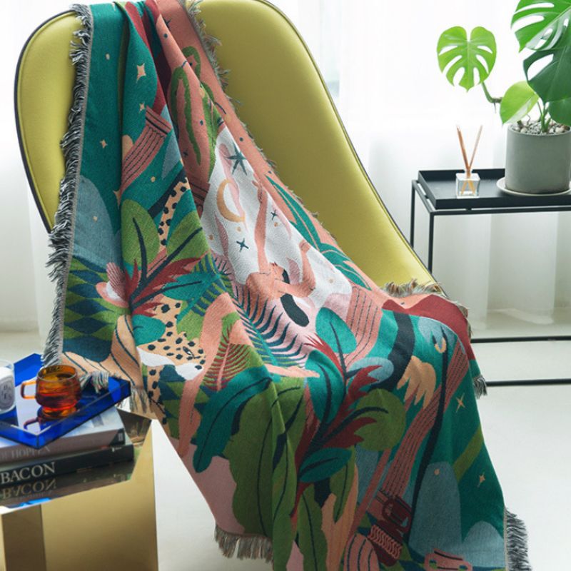 Zelana - Jungle Leaf Throw Blanket