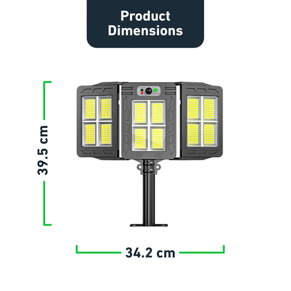 Sistema de luz LED solar de 3 cabezales