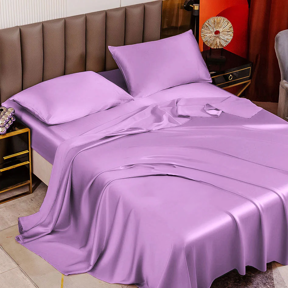 19Momme Mulberry Silk Seamless 4 Piece Bedding Set