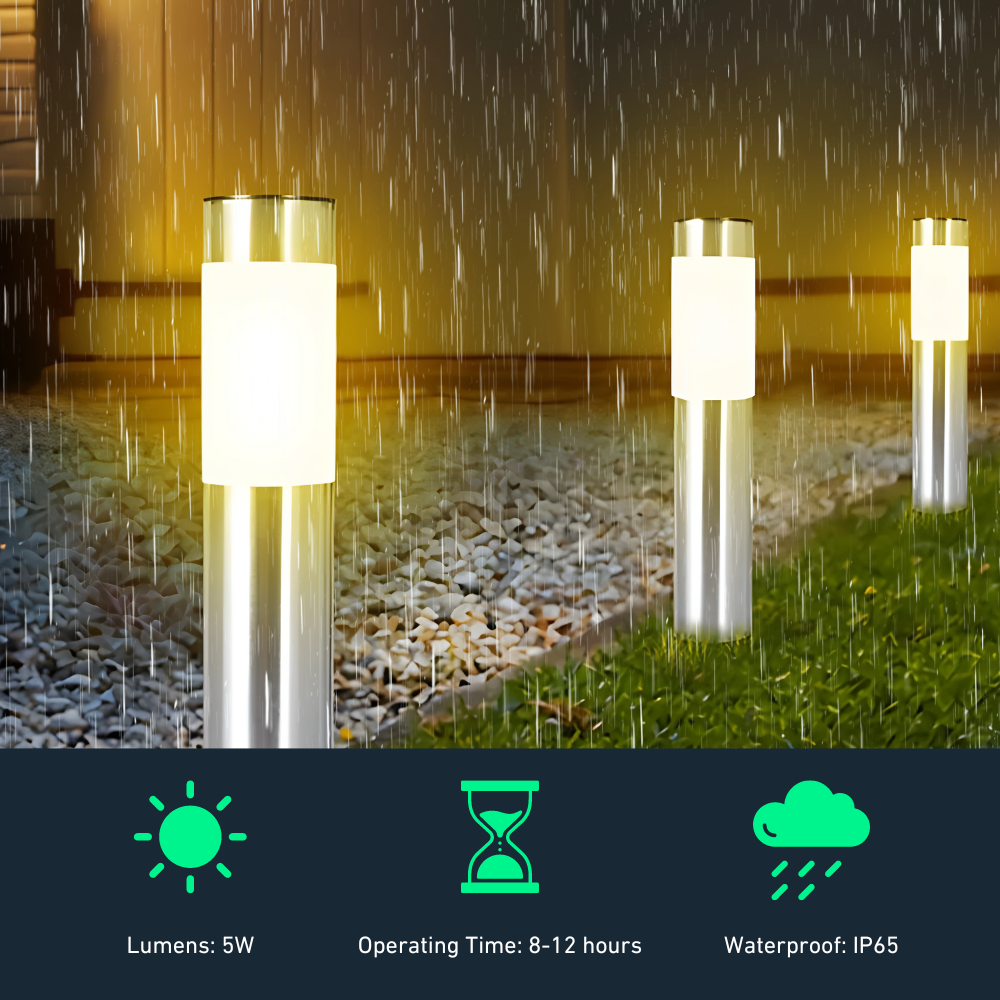 Luminex™ - Elegant Solar Bollard Lights (2 Pack)