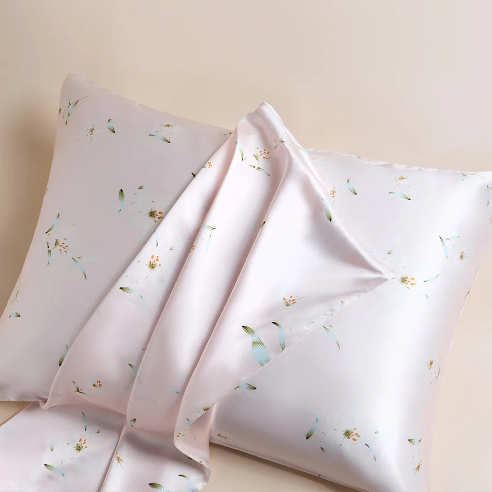 Luxurious 19 Momme Mulberry Silk Pillowcase – Flower Print