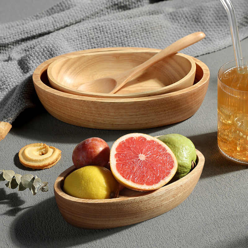 Acacia Wood Boat-Shaped Bowl