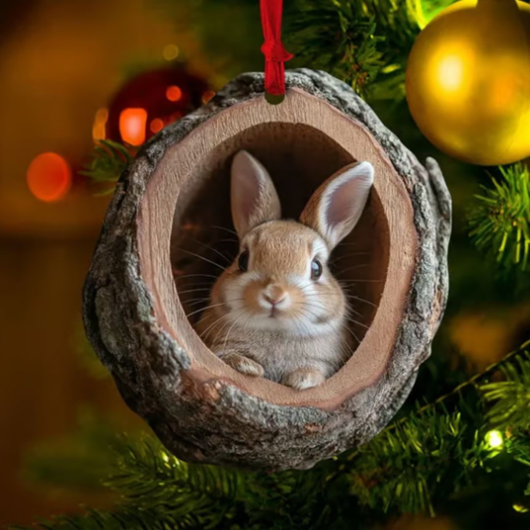 Solid Wood Animal Christmas Ornaments