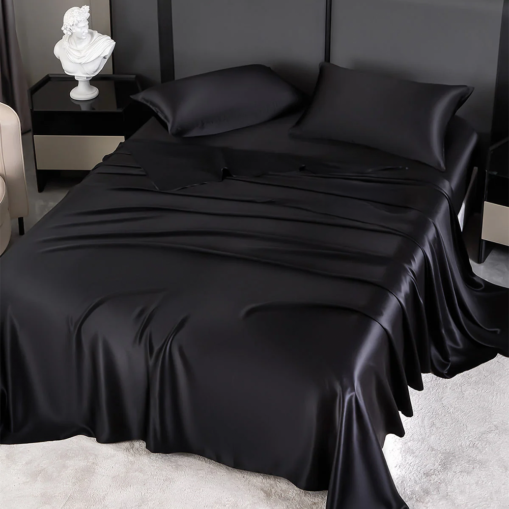 19Momme Mulberry Silk Seamless 4 Piece Bedding Set