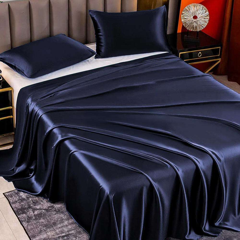 22 Momme Silk Luxury Bedding Set – Flat Sheet & 2 Pillowcases