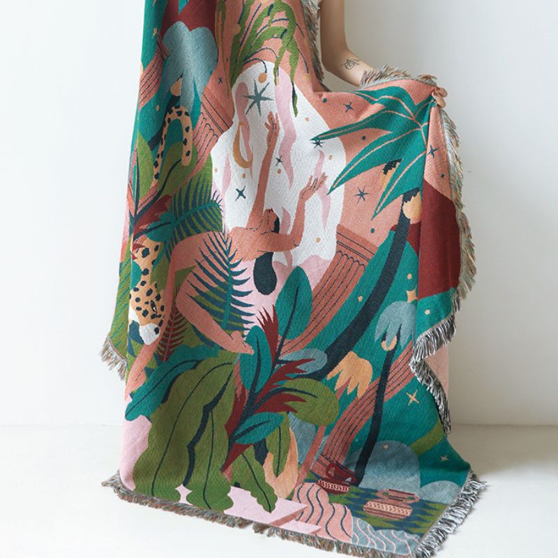 Zelana - Jungle Leaf Throw Blanket