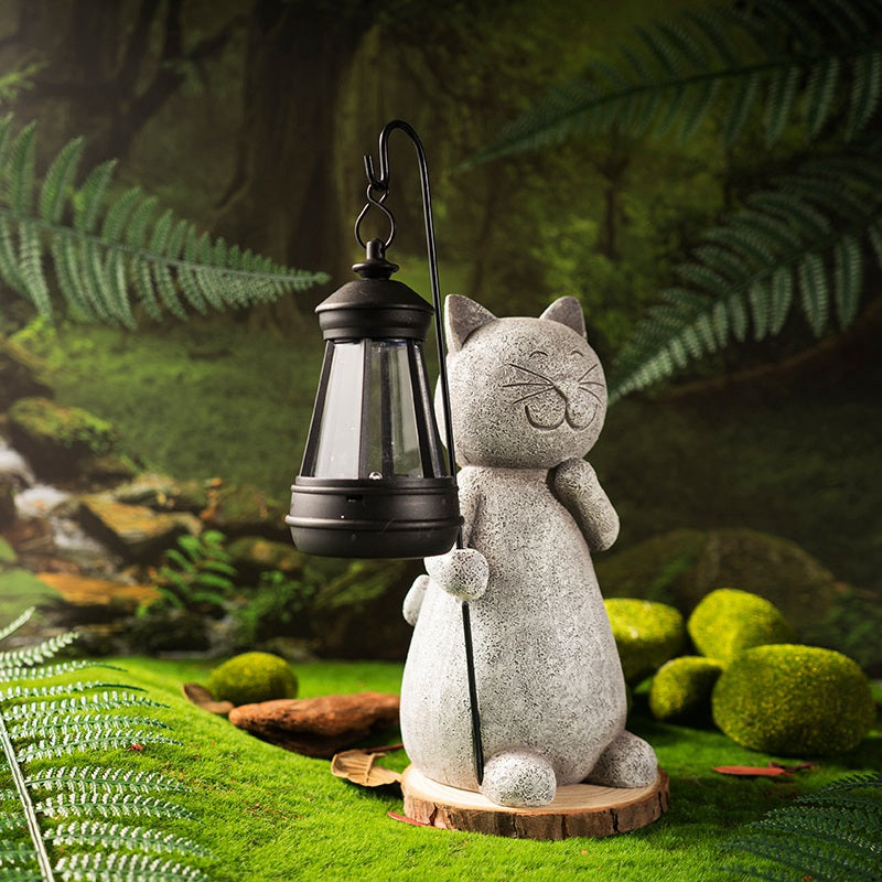 StoneCat™ - Handmade Solar Cat Garden Statue