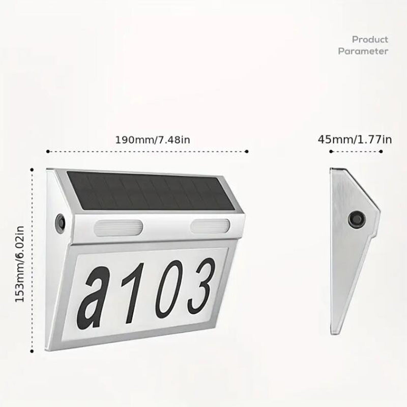 Solar Stainless Steel Address Light