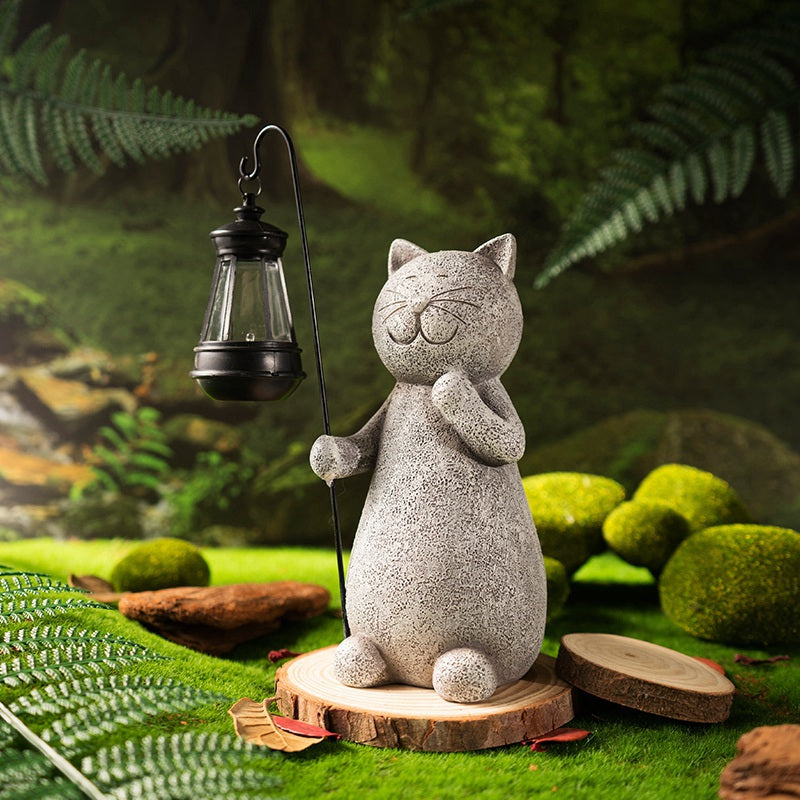 StoneCat™ - Handmade Solar Cat Garden Statue