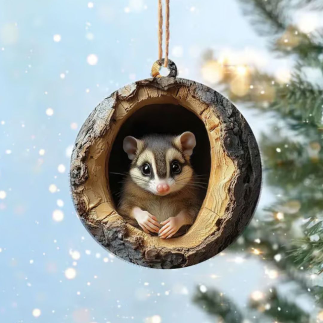 Solid Wood Animal Christmas Ornaments