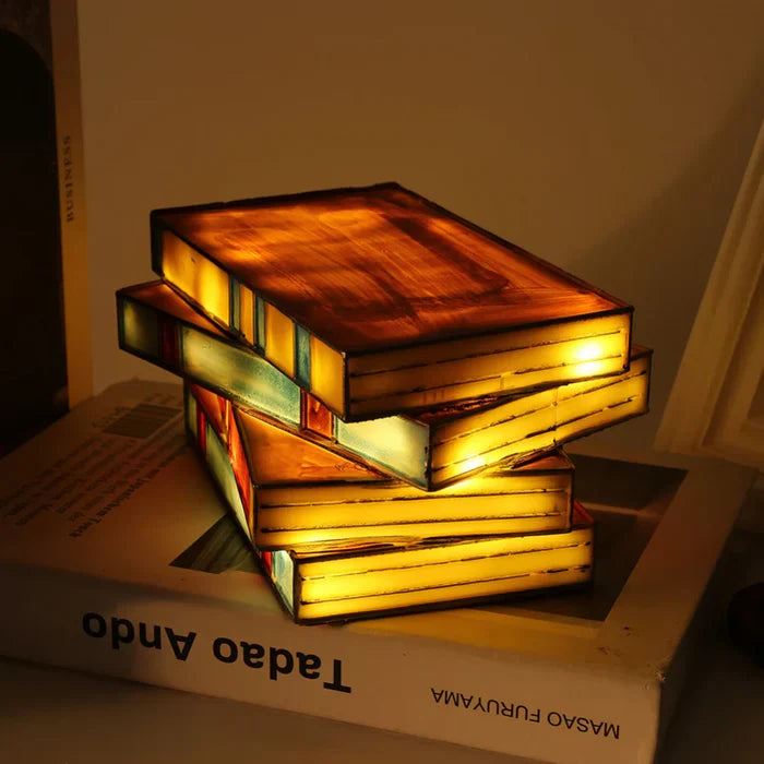 Stained Glass Book Lamp