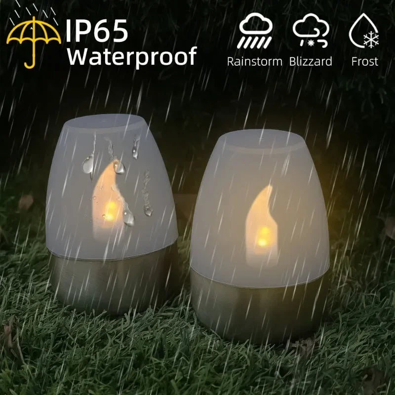 Solar Waterproof LED Glass Candles