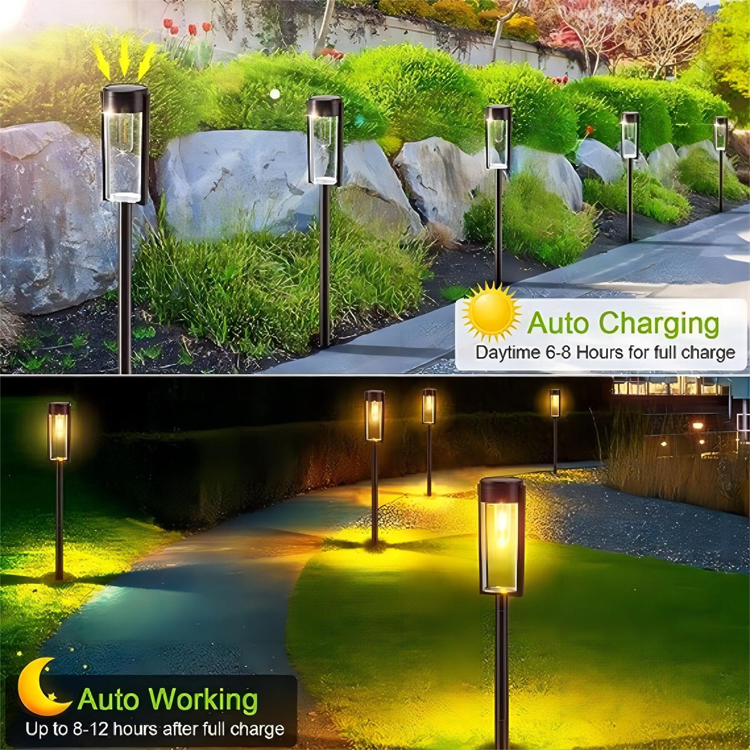 DreamScape™- Elegant Cylindrical Solar Walkway Lights