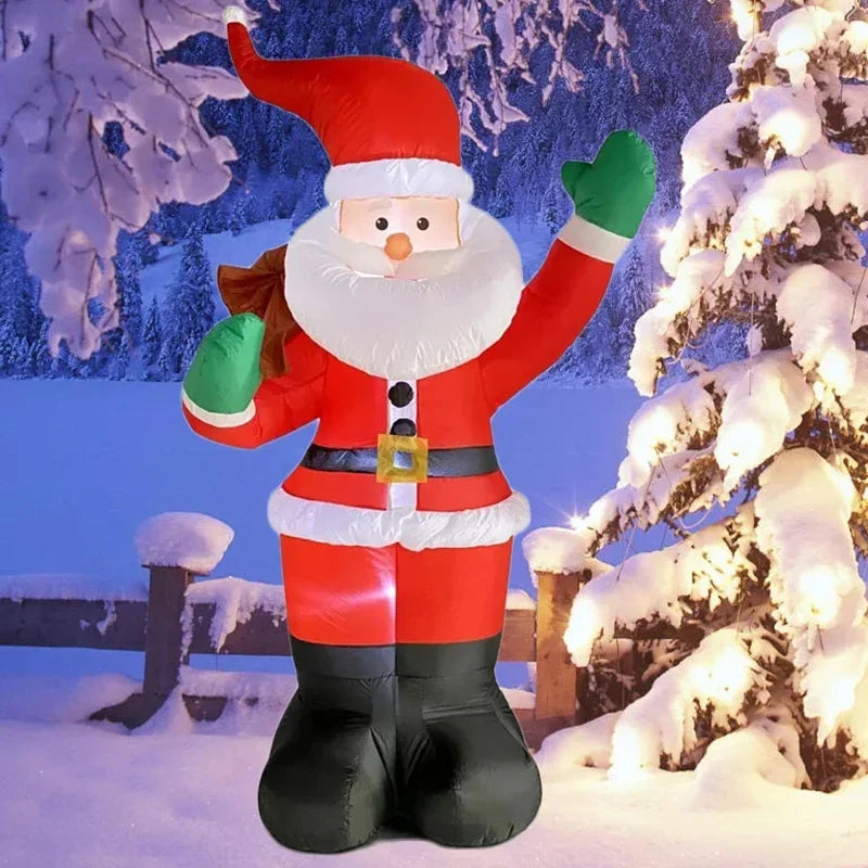 1.8M Inflatable Santa Claus Backpack Decoration with LED Lights – Christmas Holiday Indoor & Outdoor Decor