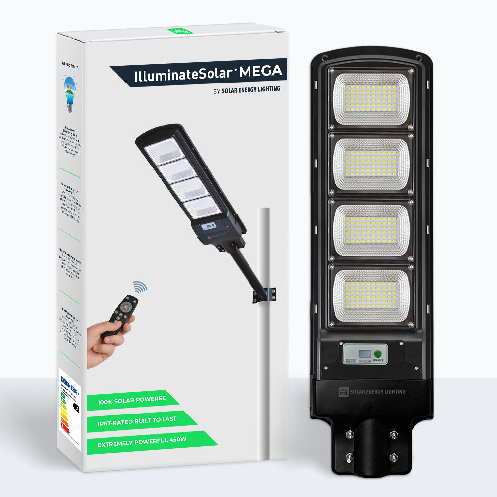 IlluminateSolarMega™ - 3 Lights + 1 Free 450W/6500 Lumens Ultra-Bright Solar Street Lights