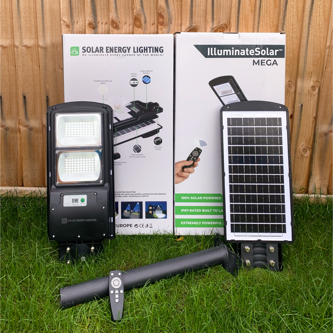 IlluminateSolarMega™ - 3 Lights + 1 Free 300W/6000 Lumens Ultra-Bright Solar Street Lights