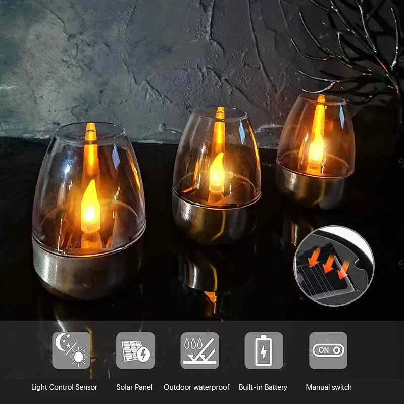 Solar Waterproof LED Glass Candles